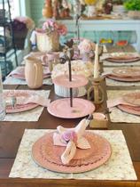 Lugar Americano Floral Rosa