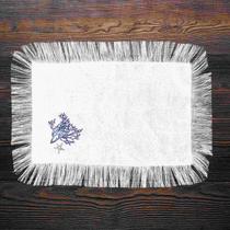 Lugar Americano Franja Poli-Bambu Branco 33X48Cm Rafimex