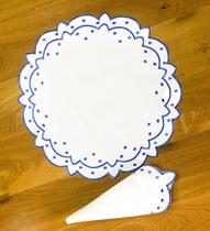 Lugar Americano + Guardanapo Branco com Azul - RAFIMEX