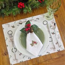 Lugar Americano Natal Raminhos e Folhas Retangular Lugar Americano Natal Raminhos e Folhas Retangular