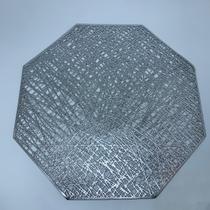 Lugar Americano Plástico Octagonal Prata Metalizado 38cm Lugar Americano Plástico Octagonal Prata Metalizado 38cm