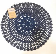 Lugar Americano Redondo Crochê Marinho Copa e Cia 38cm Lugar Americano Redondo Crochê Marinho Copa e Cia 38cm