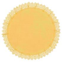 Lugar Americano Redondo Renda Guipir Amarelo 45Cm Rafimex
