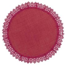 Lugar Americano Redondo Renda Guipir Vermelho 45Cm Rafimex