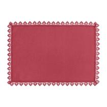 Lugar Americano Renda Poli-Bambu Vermelho 35X50Cm Rafimex