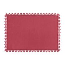 Lugar Americano Renda Poli-Bambu Vermelho 35X50Cm Rafimex