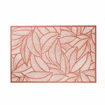 Lugar Americano Retangular De Plástico Leaf Rose 30x45cm