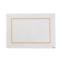 Lugar Americano Retângular Em Poliéster Select 50x36cm Mameg Off White Dourado Lugar Americano Retângular Em Poliéster Select 50x36cm Mameg Off White Dourado