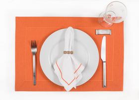 Lugar americano retangular home by odila impermeável laranja claro tam 0,35x0,50 barra 5 cm