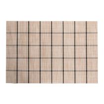 Lugar Americano Retangular Mesa PVC Grid Branco Preto 45x30cm Lyor