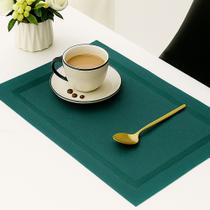 Lugar Americano Retangular Mesa PVC Verde Escuro Executivo 30x45cm Em Casa Tem Lugar Americano Retangular Mesa PVC Verde Escuro Executivo 30x45cm Em Casa Tem