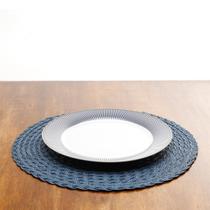 Lugar Americano Wolff Leaf de Polipropileno Azul Escuro 38cm