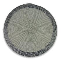 Lugar Jogo Americano Redondo Sousplat Supla De Mesa Posta Jantar 1 Peça Preto com branco e prata