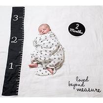 Lulujo Baby Baby's First Year Milestone Blanket and Cards Set, Loved Beyond Measure
