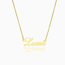 LUMA COLAR DE NOME FOLHEADO A OURO 18k