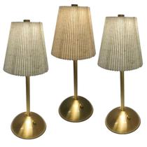 Lumianaria de Mesa Abajur 3 Tons LED Kit 3 uni Controle Intensidade Bateria Recarregavel USB Cabeceira Quarto Trabalho