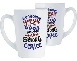 LUMINARC NEW MORNING CANECA 11x8x8cm 320ml VIDRO TEMPERADO BRANCO DECORADO