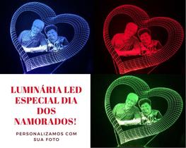 Luminária 16 Cores, Foto, Presente, Dia Dos Namorados, Amor, Casal, Love, Criativo - Avelar Criações