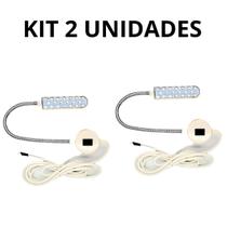 Luminária 20 Lâmpada De Led Negra Neon Cabo Flexível Costura 2 unidades