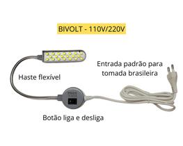 Luminária 20 Lâmpadas Led Haste Flexível para Direcionamento da Luz Ideal para Máquina De Costura Computador Com Imã de Alta Fixação