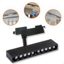 Luminária 20w Linear Difusa Pontual P/ Trilho Eletrificado Bivolt