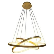 Luminaria 3 Aneis Led Pendente Lustre Perfil 3 em 1 Ajustavel Decoraçao Luxo Casa Sala Quarto Ambiente Iluminaçao Moderno Residencial