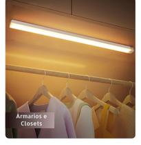 Luminária 3 Cores LED Sensor De Movimento Luz Recarregável USB Cozinha Armário Roupeiro