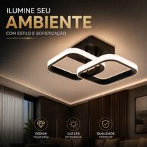 Luminária 3 em 1 Elegante Tom de Luz Branco, Amarelo e Neutro LED 22w Bivolt Quadrada 33x33x10 Luxo Luminária 3 em 1 Elegante Tom de Luz Branco, Amarelo e Neutro LED 22w Bivolt Quadrada 33x33x10 Luxo