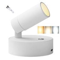 Luminaria 3 Tons LED Arandela Bateria Recarregavel USB Mesa Parede Cabeceira Leitura Quarto Sala Estudo Trabalho Luz Luminaria 3 Tons LED Arandela Bateria Recarregavel USB Mesa Parede Cabeceira Leitura Quarto Sala Estudo Trabalho Luz