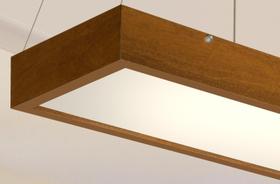 Luminária 30x60 Madeira Pendente Lustre Retangular De Teto Imbuia