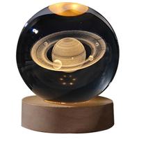 Luminária 3d Bola De Cristal Led Iluminária Mesa Quarto Usb Luminária 3d Bola De Cristal Led Iluminária Mesa Quarto Usb