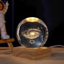 Luminária 3d Bola De Cristal Led Iluminária Mesa Quarto Usb
