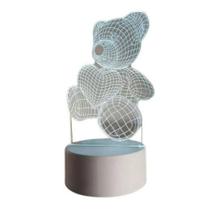 Luminária 3D Embuled 3 cores Urso