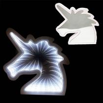 Luminaria 3D Infinito Espelho Led Unicornio Luz Profundidade Quarto (QZ3804) - AB MIDIA