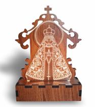 Luminária 3d Led - Acrílico N. Senhora Aparecida C/ Capela Branco Quente Luminária 3d Led - Acrílico N. Senhora Aparecida C/ Capela Branco Quente