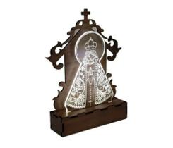 Luminária 3d Led - Acrílico N. Senhora Aparecida C/ Capela Led Branco Frio Luminária 3d Led - Acrílico N. Senhora Aparecida C/ Capela Led Branco Frio