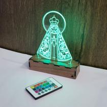 Luminária 3d Led - N S Aparecida Controle Remoto - 15 Cores