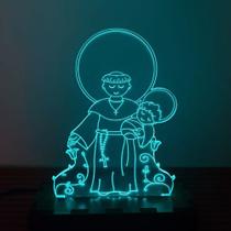 Luminária 3d Led Santo Antonio Abajour - Base 15cm