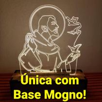 Luminária 3d Led São Francisco - Base Laminado Mogno 15cm