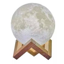 Luminaria 3d Lua Cheia 15cm Usb Touch