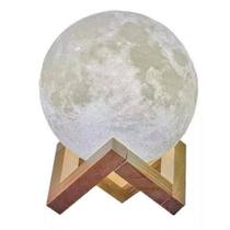 Luminaria 3d Lua Cheia 15cm Usb Touch