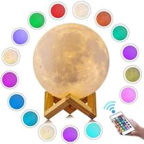 Luminaria 3D Lua Cheia Touch RGB Abajur Decoracao LED USB Luminaria 3D Lua Cheia Touch RGB Abajur Decoracao LED USB
