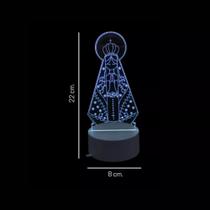 Luminária 3D Nossa Senhora Aparecida Acrílico e LED