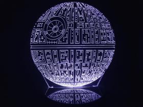 Luminária 3d Star Wars Estrela Da Morte Acrílico Led Abajur - Geeknario