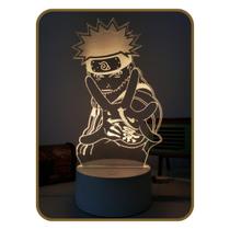 Luminária 3d Temática Naruto Uzumaki Desenho Decoração Anime