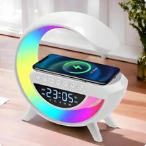 Luminária 4 em 1 Carregador sem fio caixa de som bluetooth G SPEAKER led RGB controles por aplicativo