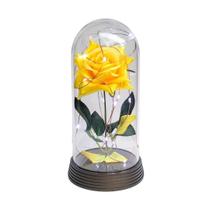 Luminária A Rosa Encantada Amarela 20 Cm Base Ouro Frio Luminária A Rosa Encantada Amarela 20 Cm Base Ouro Frio