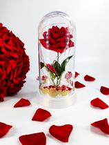 Luminária A Rosa Encantada C/ Tribais Dourados Presente para esposa - Amor Lindo