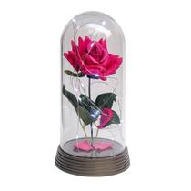 Luminária A Rosa Encantada Pink 20 Cm Base Ouro Frio