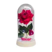 Luminária A Rosa Encantada Pink 20 Cm Base Pérola Frio